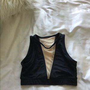 Onzie Black High Neck Mesh Sports Bra